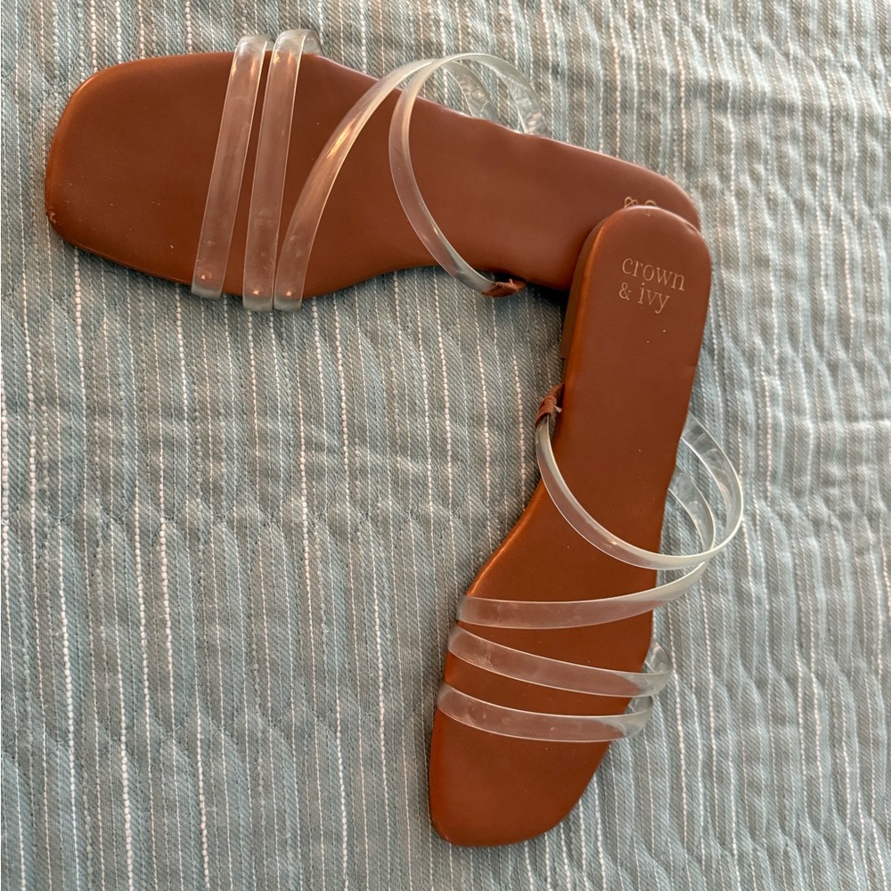 Crown & Ivy Women's Clear  Sandals